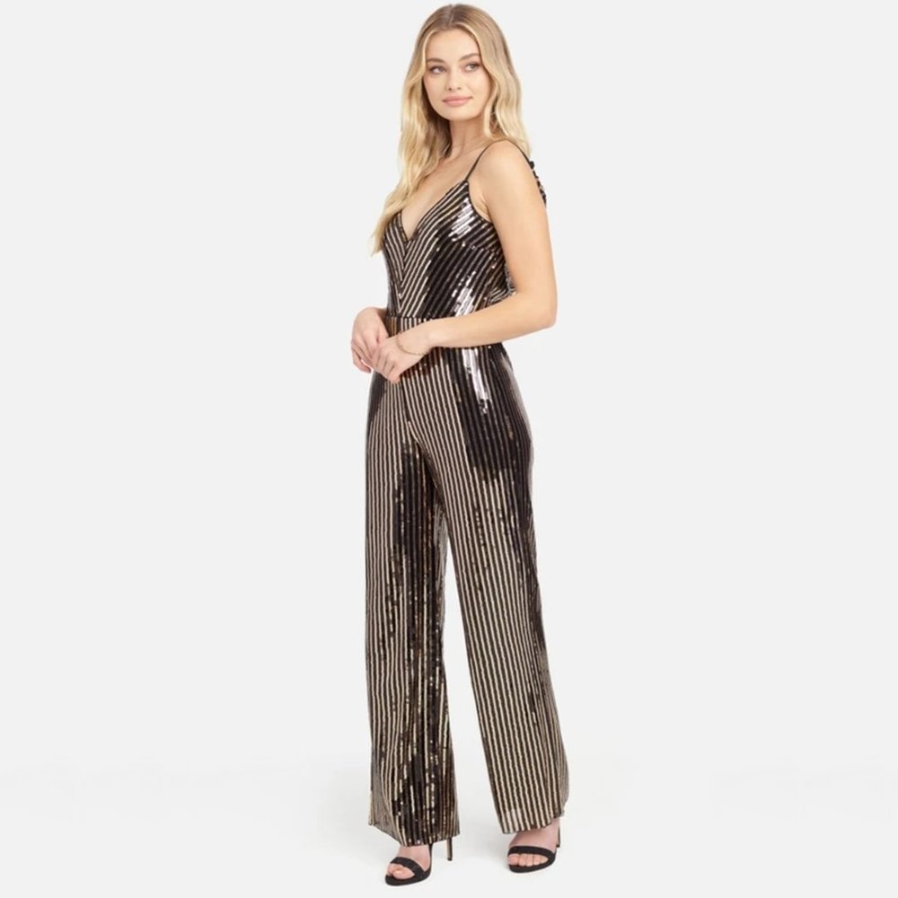 bebe ~ Sequin Cowl Back Jumpsuit
